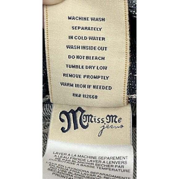 Miss Me JP4656-2L Womens 30 Bootcut Dark Wash Blue Jeans Embellished - Picture 13 of 16